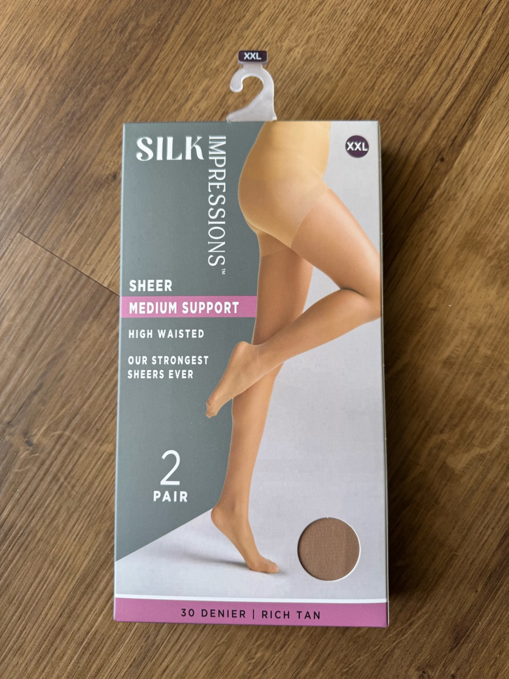NWT - Silk Impressions - 2 Pair Sheer Hosiery - Rich Tan